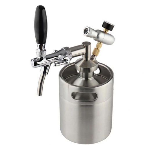 HBBKT5F mini keg 5l,Pressurized Beer Keg System 64oz Stainless Steel