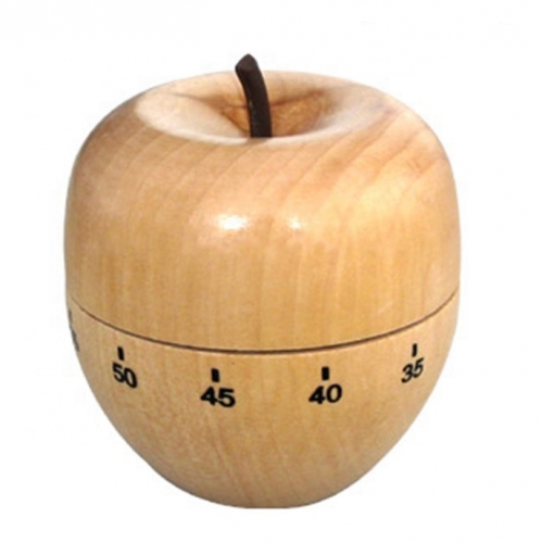 Wooden Material Apple Shape Mechanical Kitchen Table Timer Countdown ...