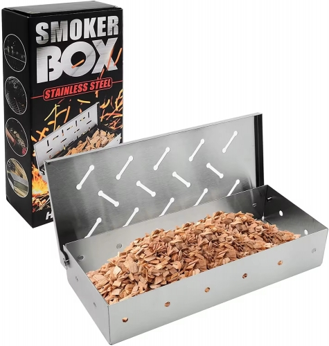 660052 Grilling Accessories, Universal Stainless Steel Smoker Box for ...
